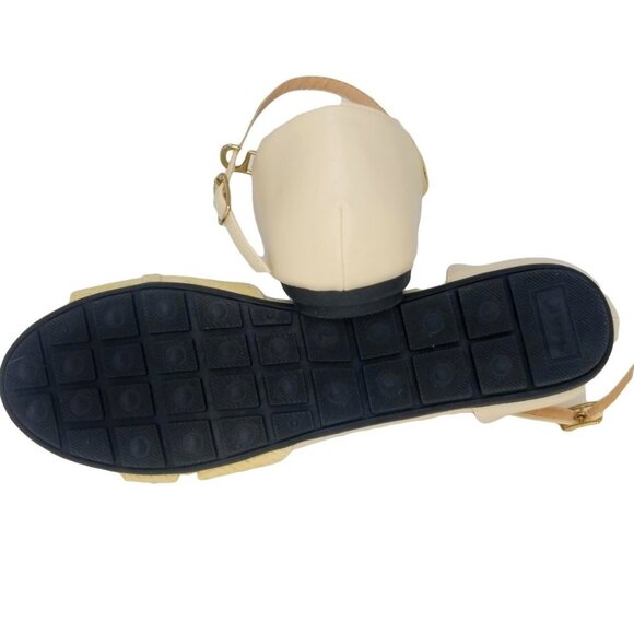 Women's Open Toe Ballet MJ Flats, B-2860 Beige - Picture 4 of 4